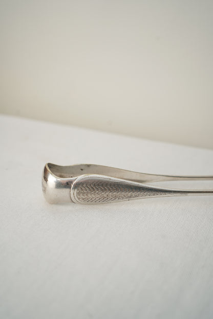 Antique French Silver Plate Sugar Tongs with Paw Feet, c. 1890–1930
