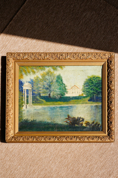 Antique Signed European Country House Oil Painting, Circa 1900