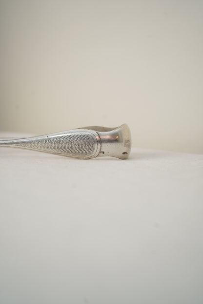 Antique French Silver Plate Sugar Tongs with Paw Feet, c. 1890–1930