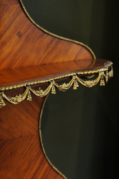 Antique French Louis XVI Style Wall Shelf Ormolu Mounts c1900