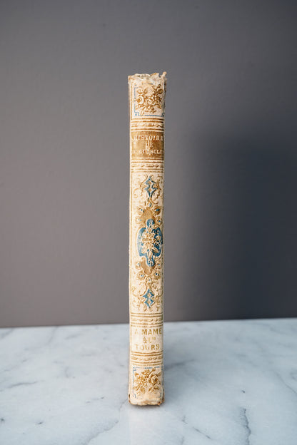 1856 French History Cartonnage Prize Book Bertrand du Guesclin Mame