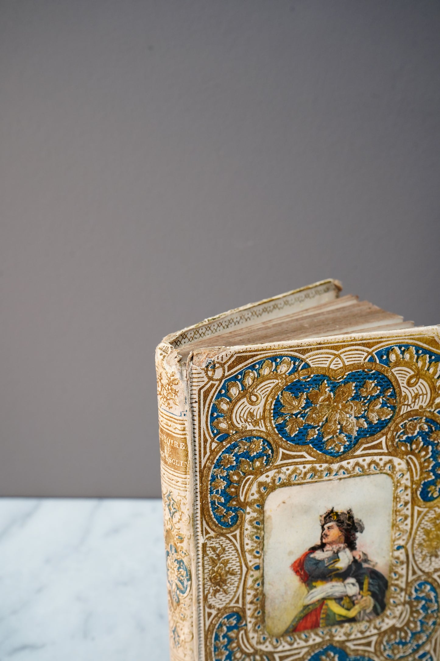 1856 French History Cartonnage Prize Book Bertrand du Guesclin Mame