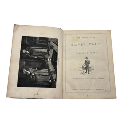Charles Dickens Oliver Twist & Martin Chuzzlewit Victorian Leather Book