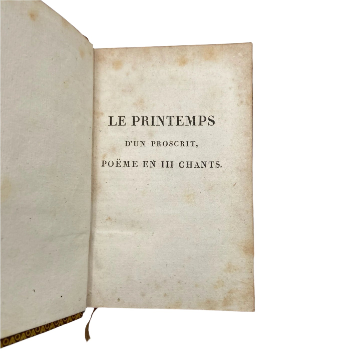 Antique 1803 French Poetry Book Le Printemps d’un Proscrit by Michaud | Fine Calf Leather Binding with Marbled Endpapers