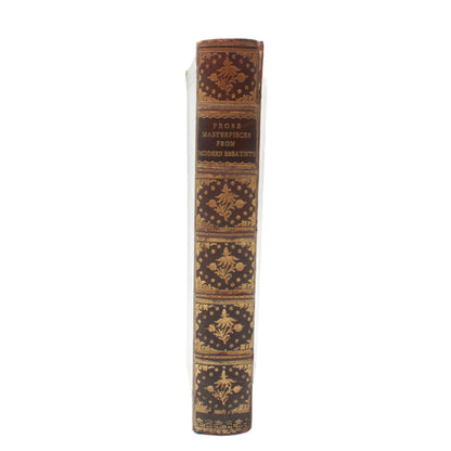 1896 "Prose Masterpieces from Modern Essayists" Brown Full Leather Book