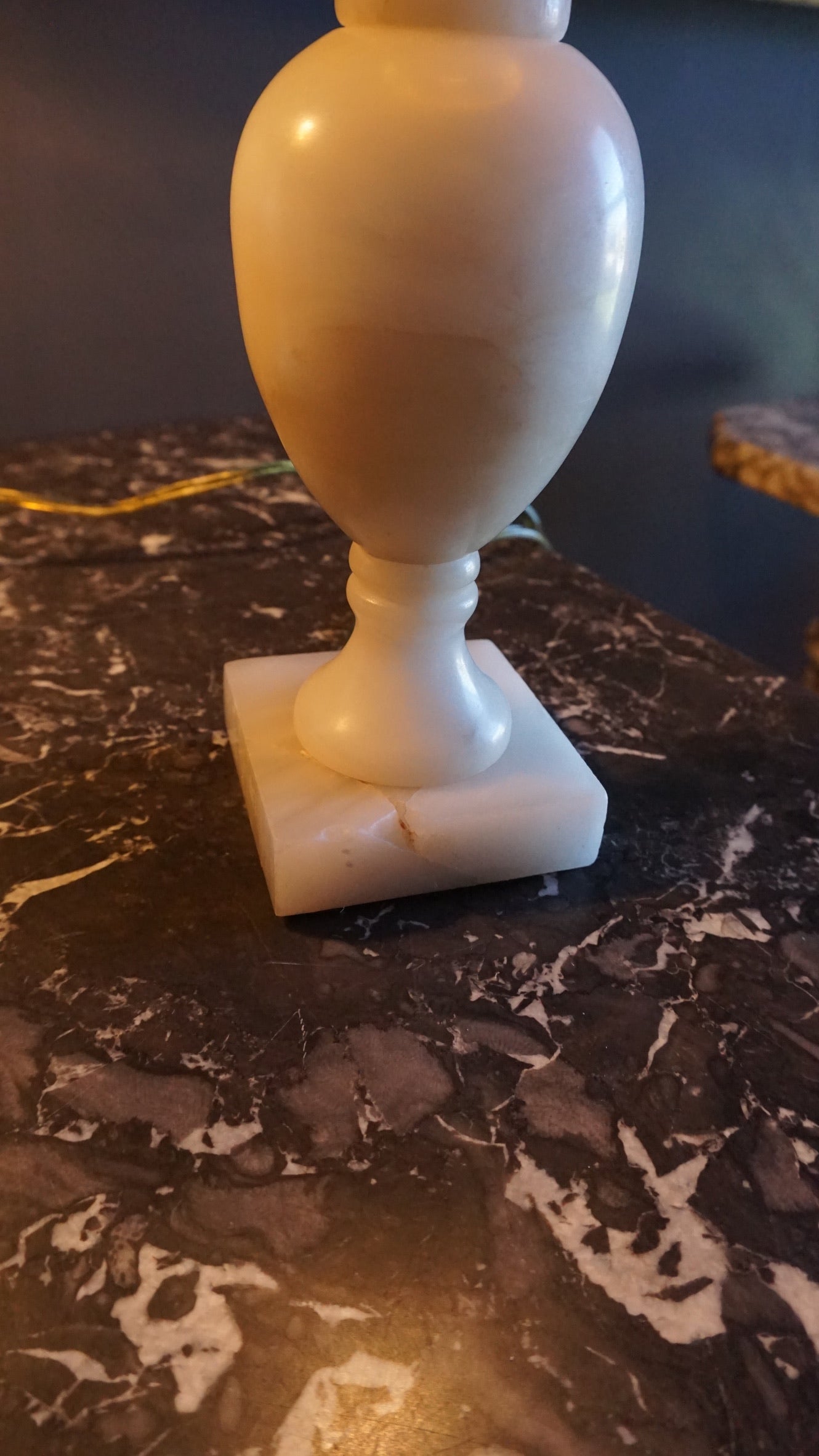 Pair of Petite Mid-Century Italian Alabaster Urn Lamps