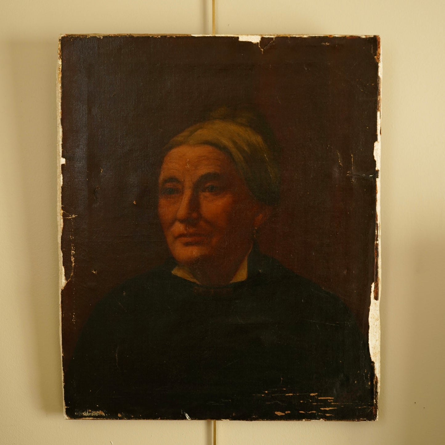 Signed Antique Portrait – 1892 Oil on Canvas, Victorian Woman, 18” x 22”