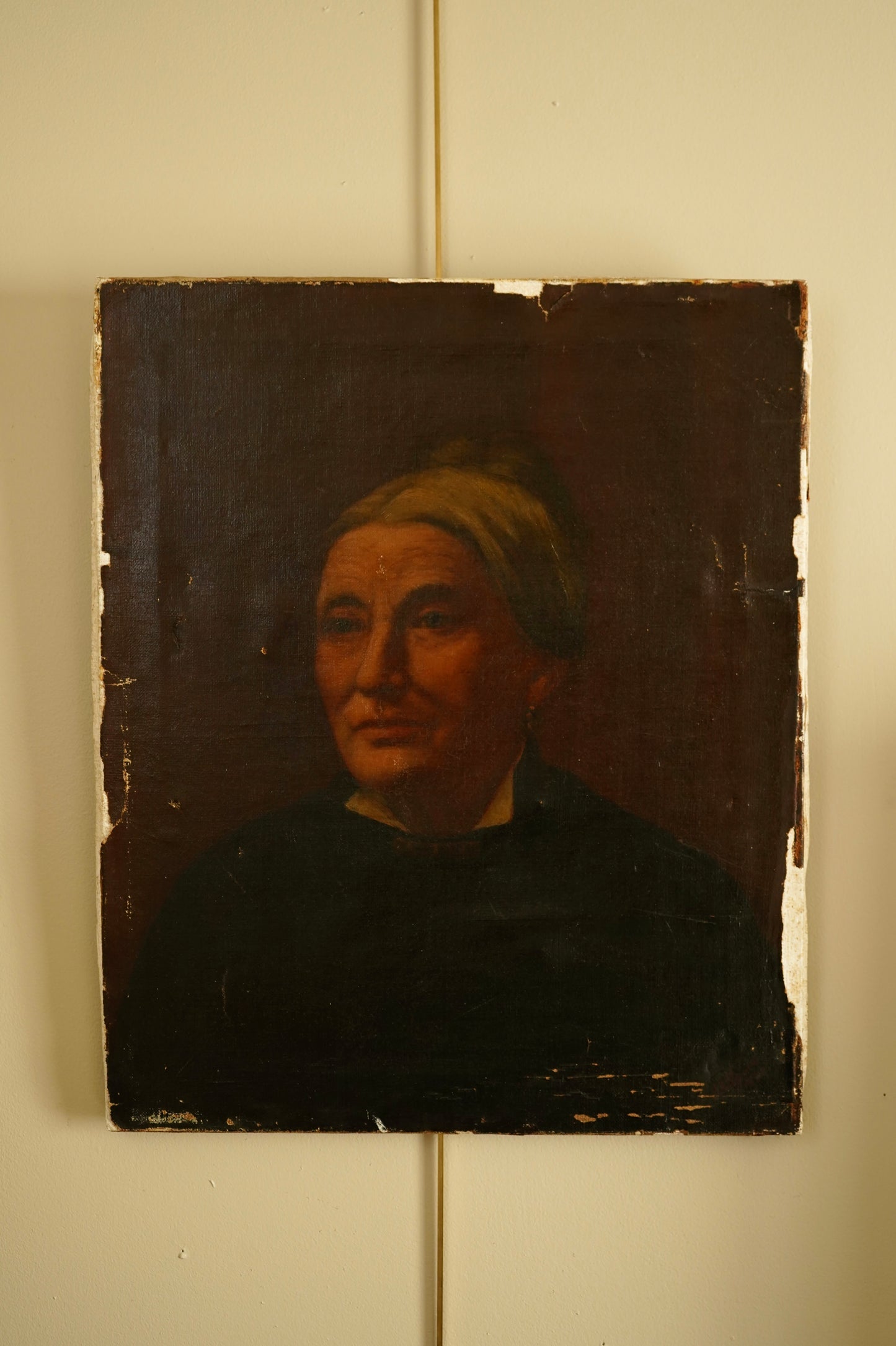 Signed Antique Portrait – 1892 Oil on Canvas, Victorian Woman, 18” x 22”