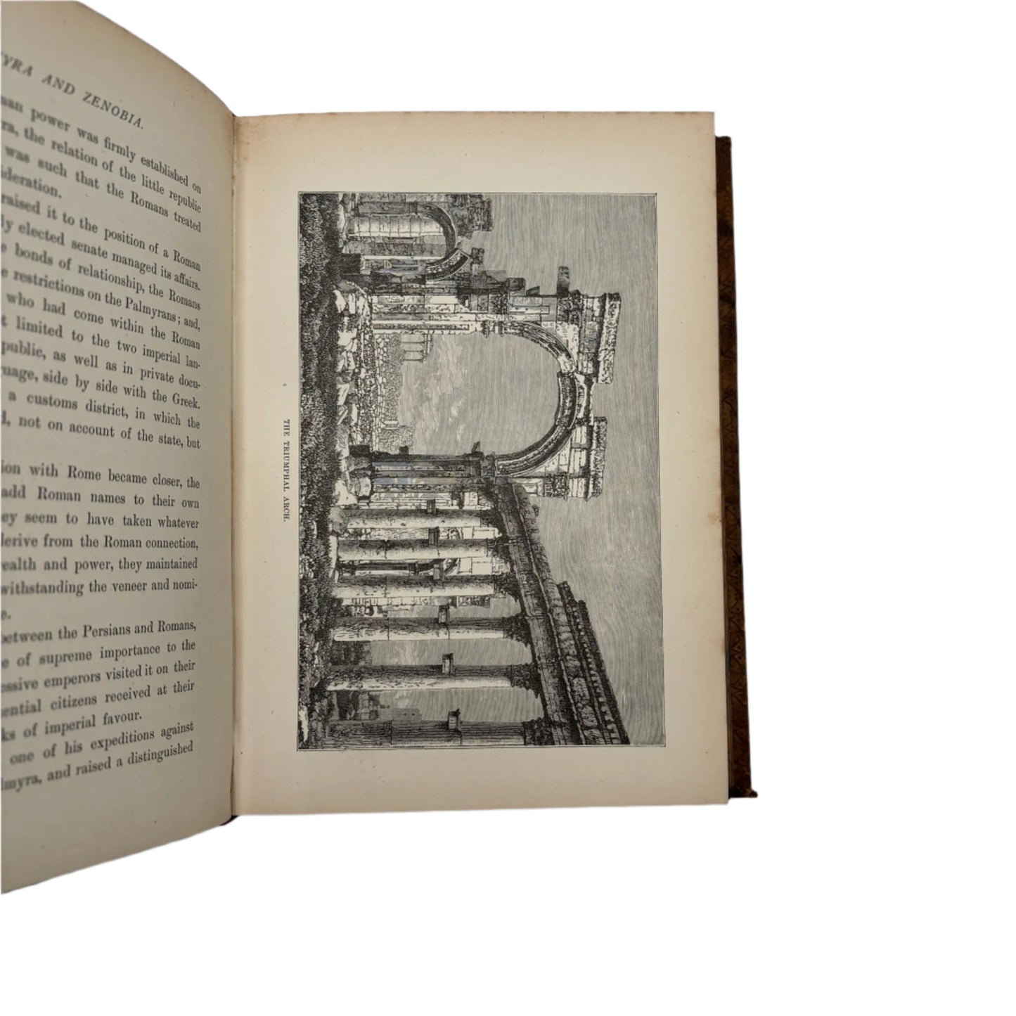 Antique History Book Palmyra and Zenobia by William Wright 1895 Full Calf Prize Binding with Royal Arms