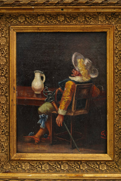 European Cavalier Cabinet Picture, Manner of Meissonier, Ca. 1900