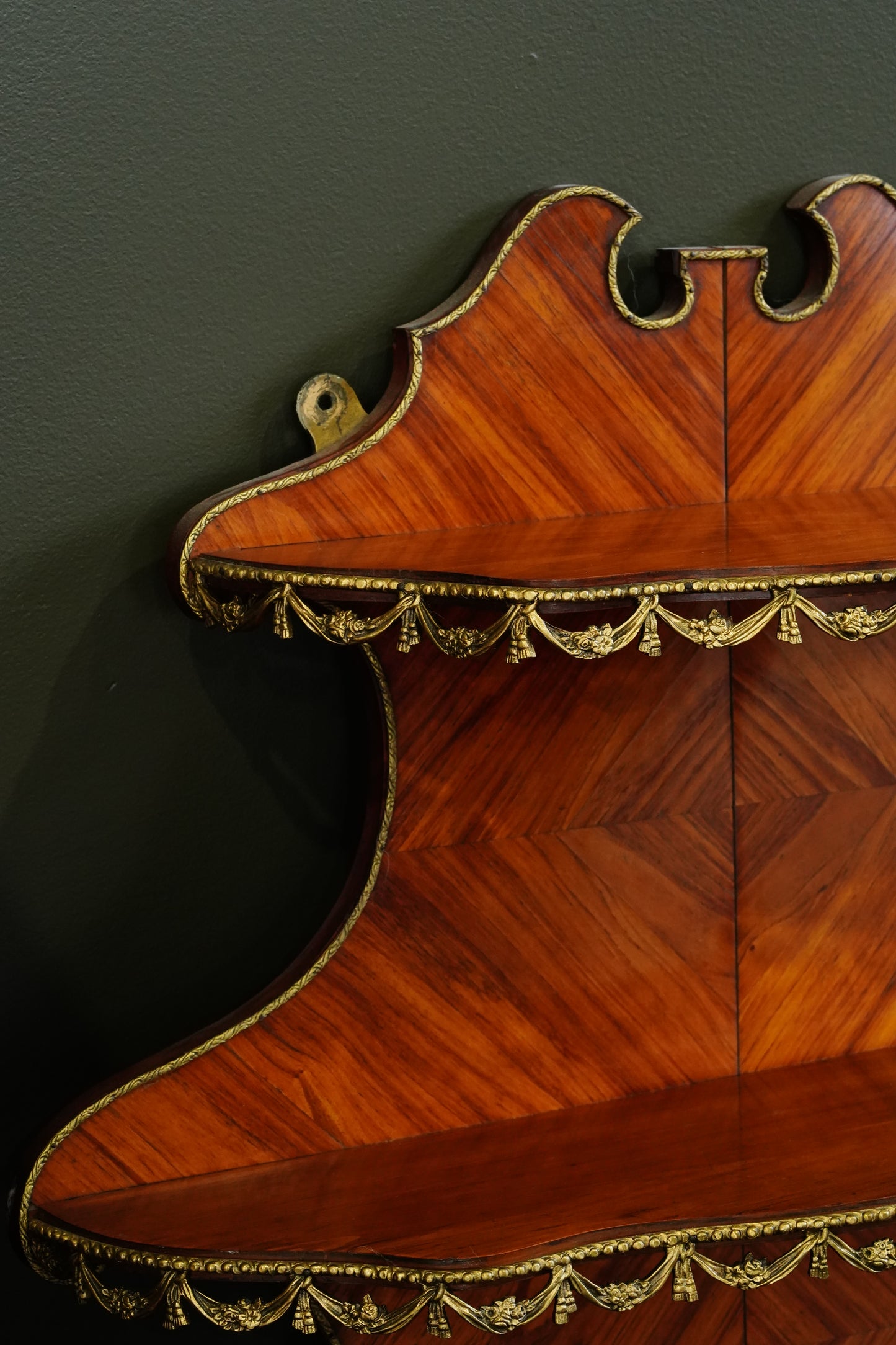 *reserved for Lisa* Antique French Louis XVI Style Wall Shelf Ormolu Mounts c1900