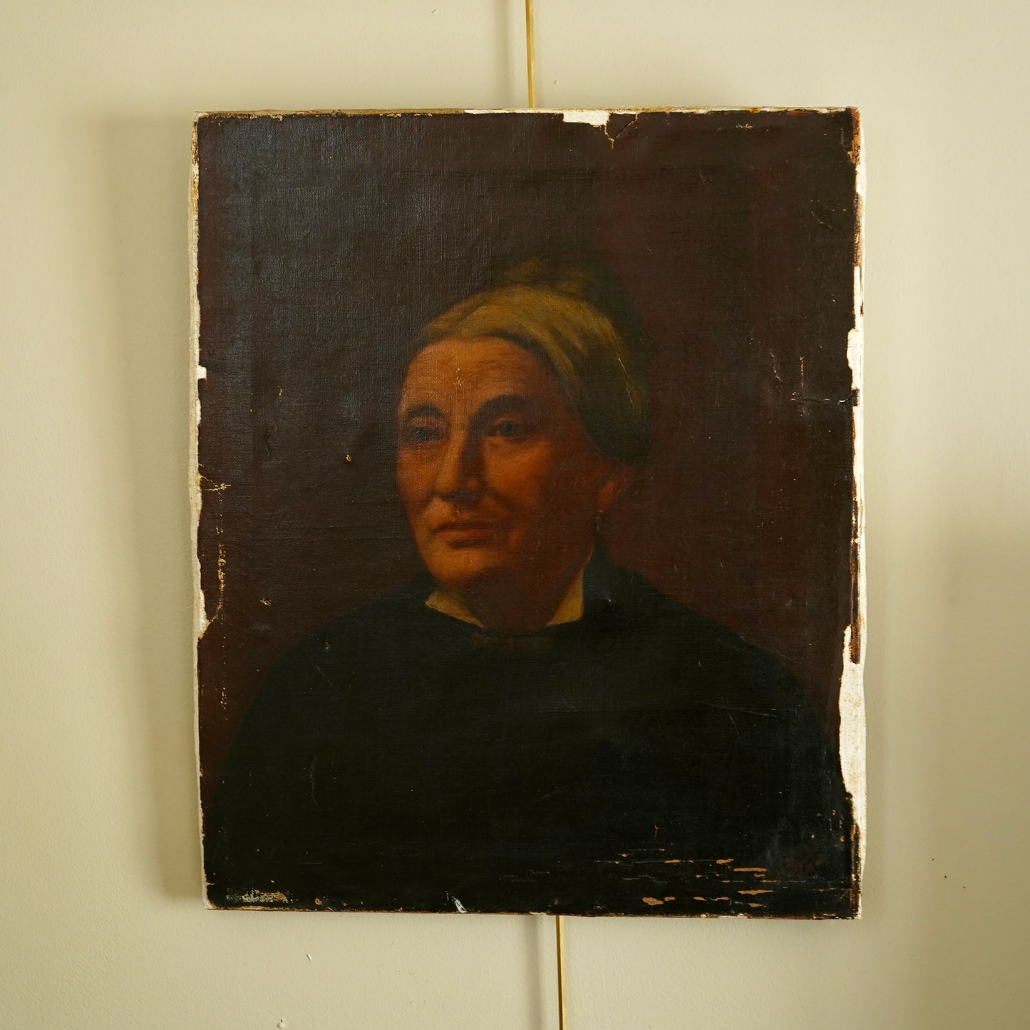 Signed Antique Portrait – 1892 Oil on Canvas, Victorian Woman, 18” x 22”