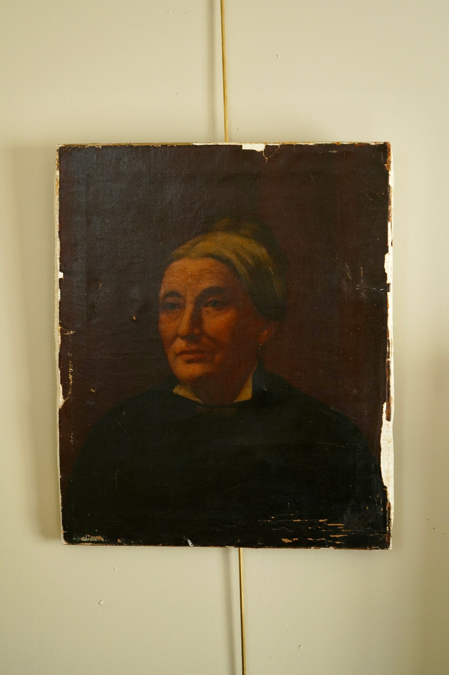 Signed Antique Portrait – 1892 Oil on Canvas, Victorian Woman, 18” x 22”