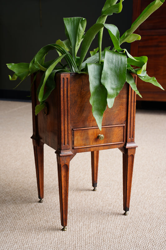 Antique Dutch Mahogany Plant Stand with Brass Liner