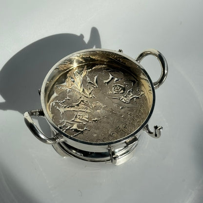 Antique 1880 Wilcox Silver-Plated Caviar or Butter Dish with Glass Insert