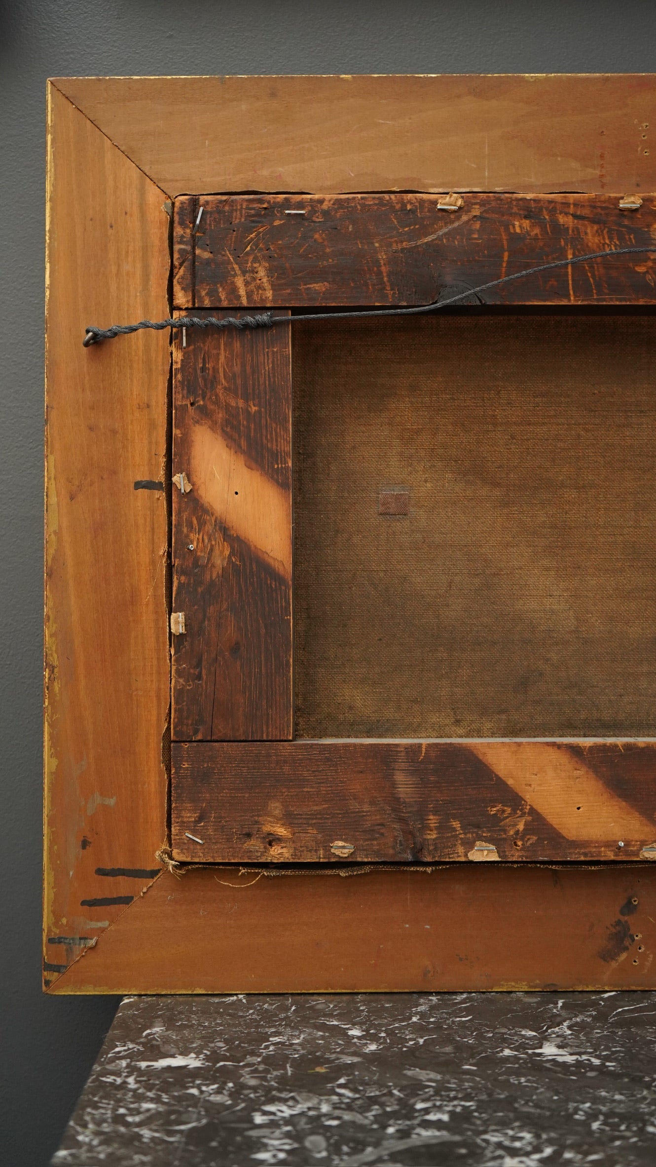 1894 Dutch Winterscape Oil Painting with Monogram in Antique Gilt Victorian Frame