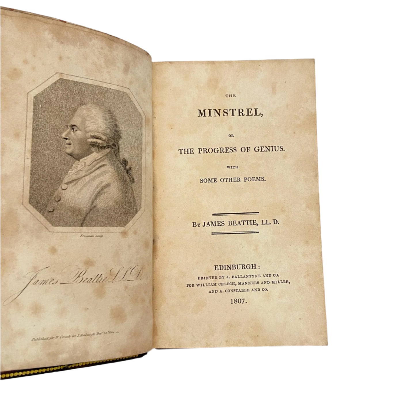 1807 "The Minstrel" Full Brown Calf Leather Book