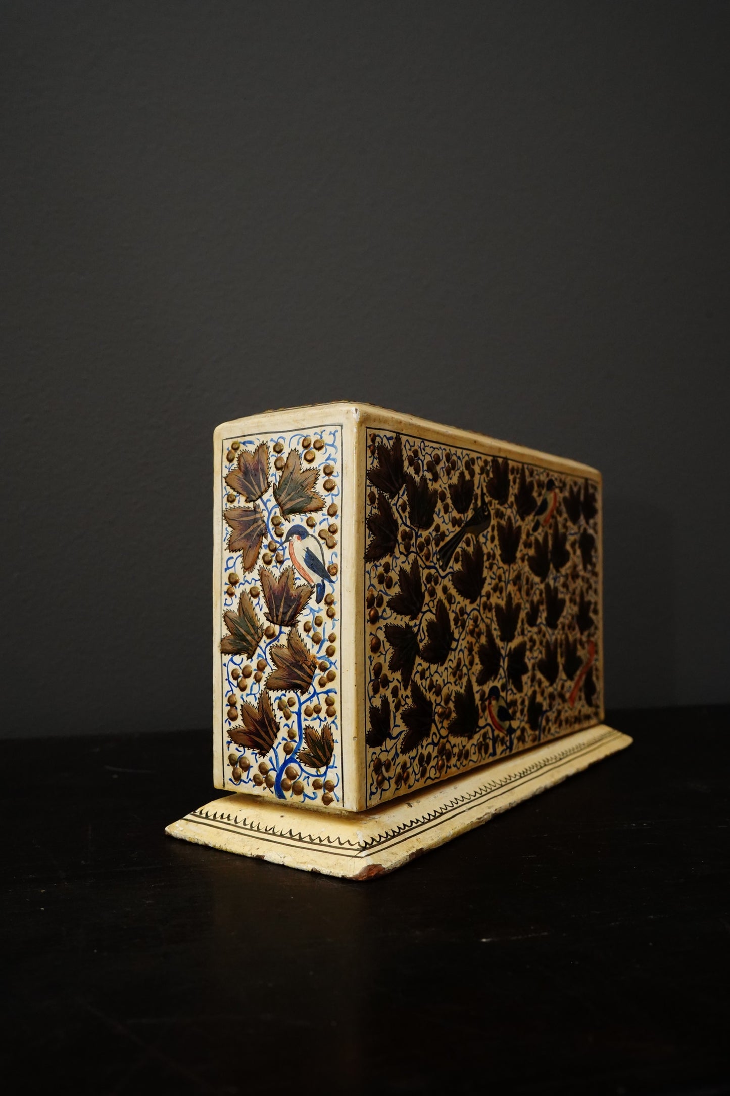 Antique Hand Painted Card Holder Box