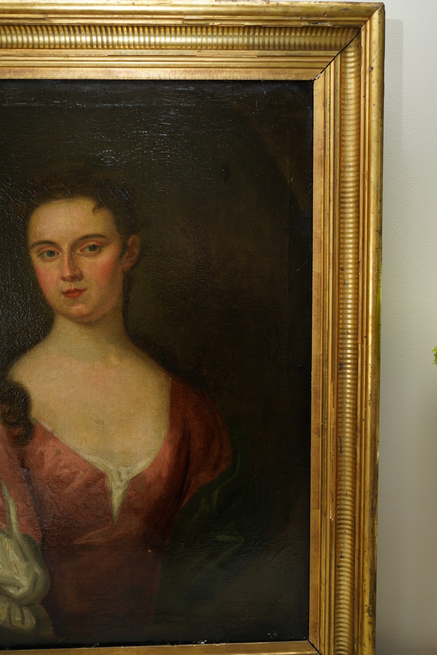 18th Century Georgian Portrait Oil on Canvas Painting, c. 1720–1740