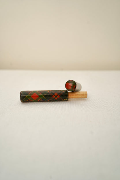 Victorian Scottish Tartanware Needle Case with Needles, McPherson Tartan, c. 1870–1900