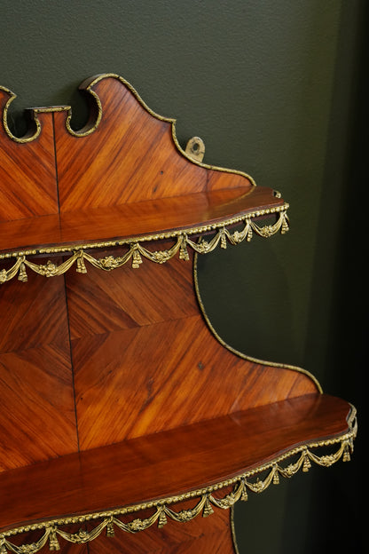 Antique French Louis XVI Style Wall Shelf Ormolu Mounts c1900