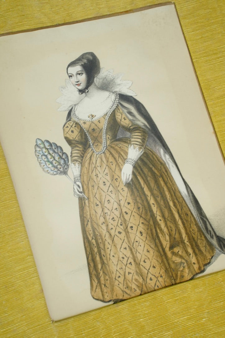 Antique English Hand-Coloured Engraved Royal Costume Plates