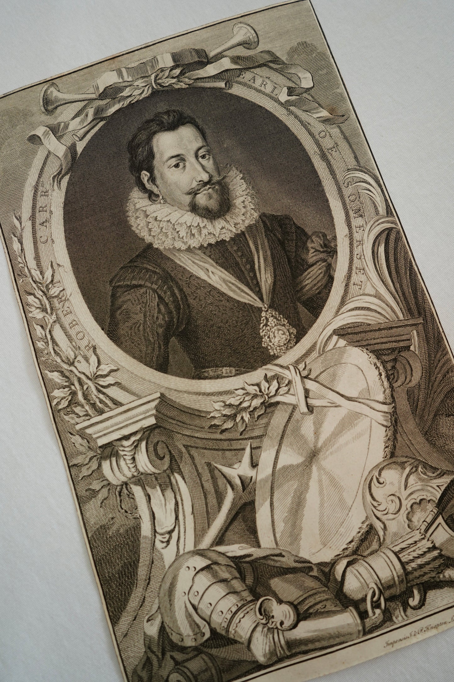 Early 19th Century Engraving "Robert Carr, Earl of Somerset" by Jacobus Houbraken