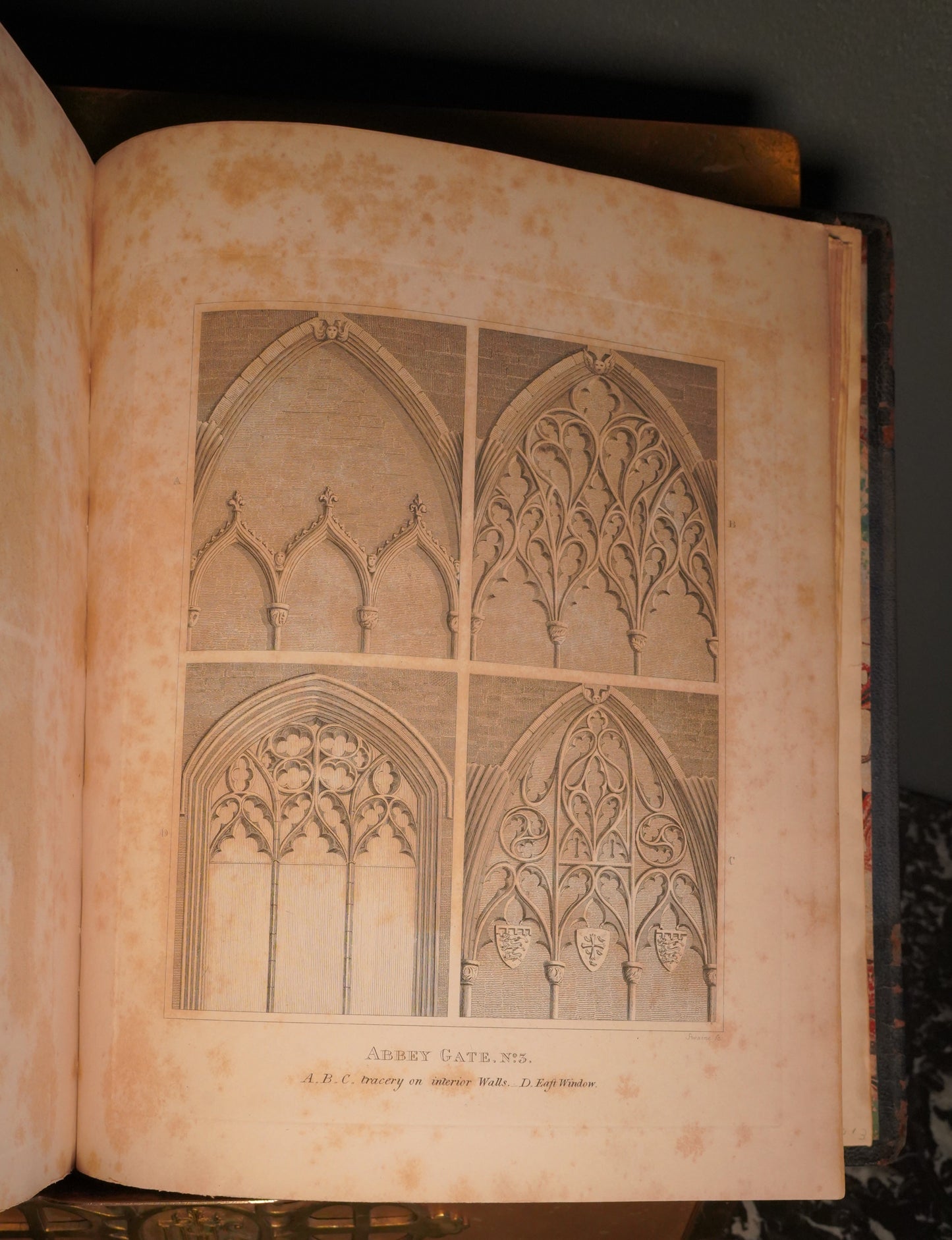 1805 "The History and Antiquities of the Abbey of St. Edmund’s Bury" Half Blue Leather Book