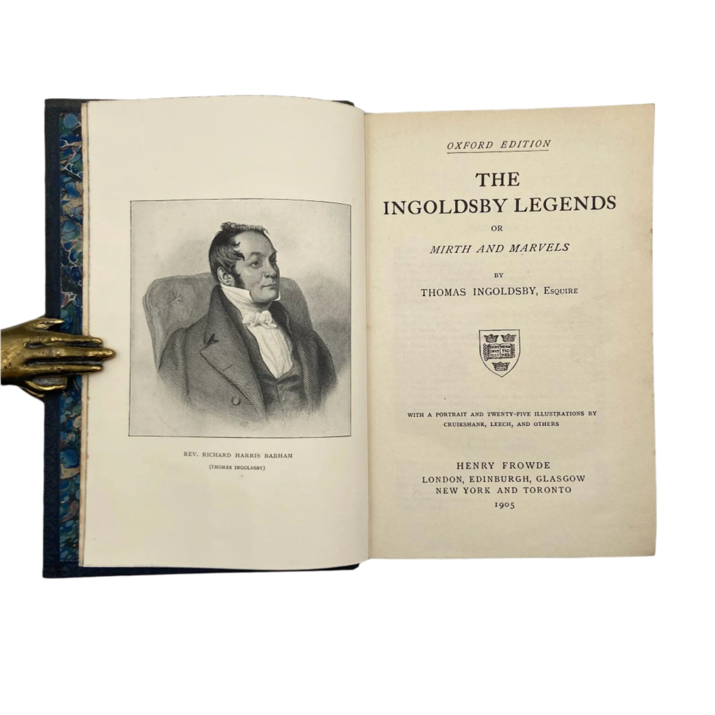 1905 "The Ingoldsby Legends" Blue Full Leather Prize Binding Book