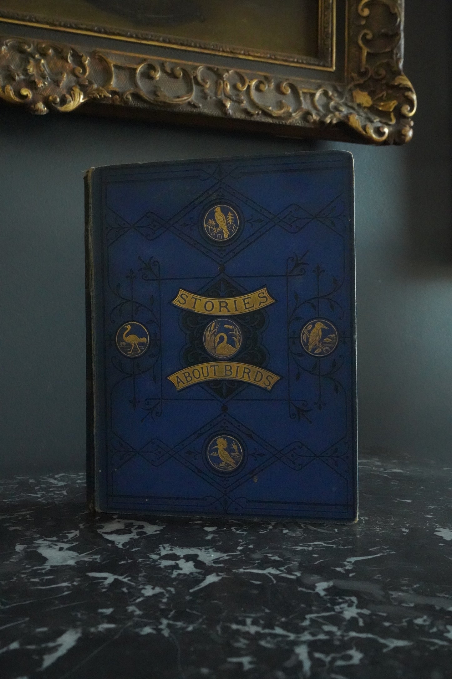 Circa 1870-1880 "Stories About Birds" Dark Blue Cloth Book