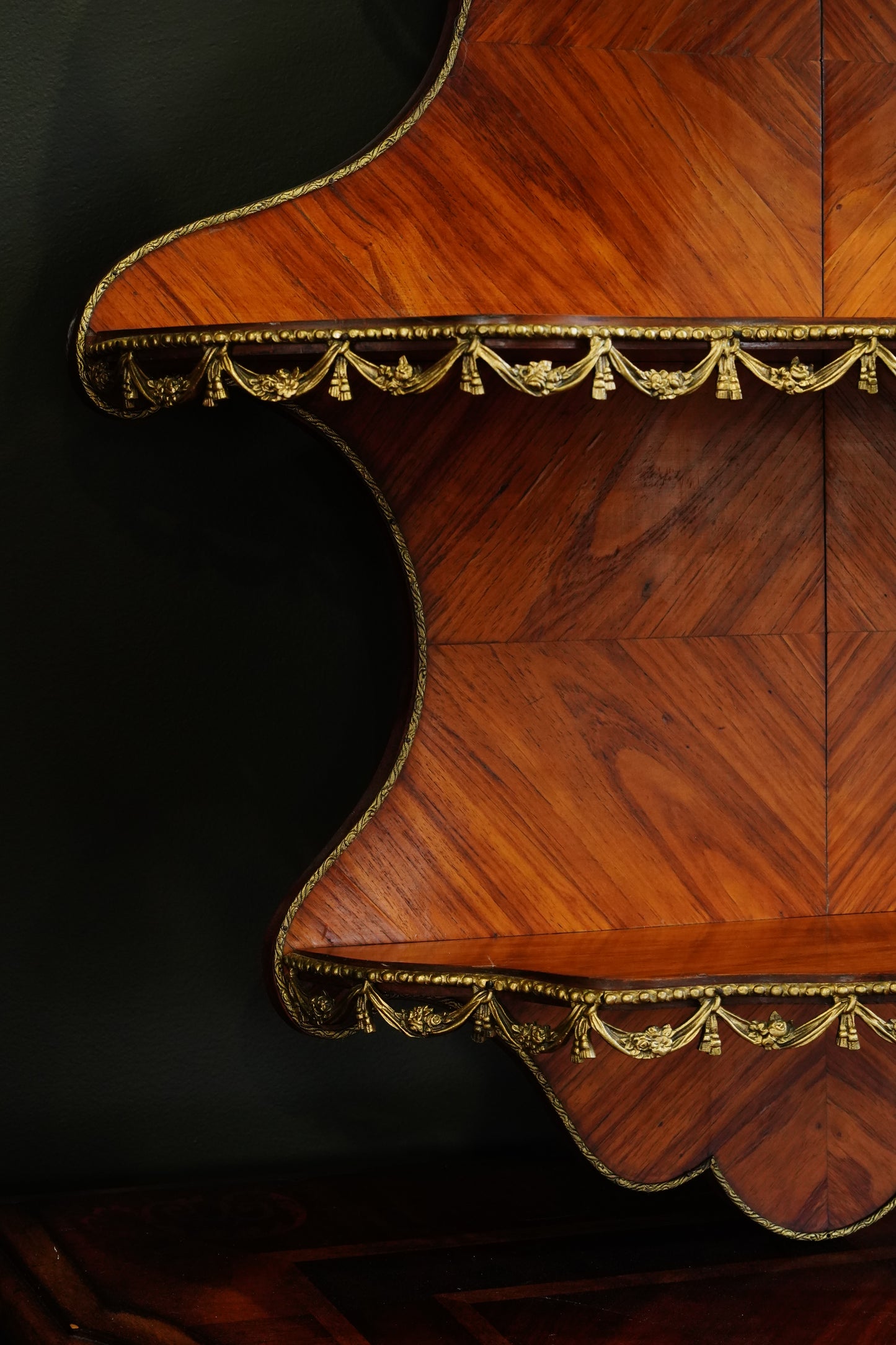 *reserved for Lisa* Antique French Louis XVI Style Wall Shelf Ormolu Mounts c1900