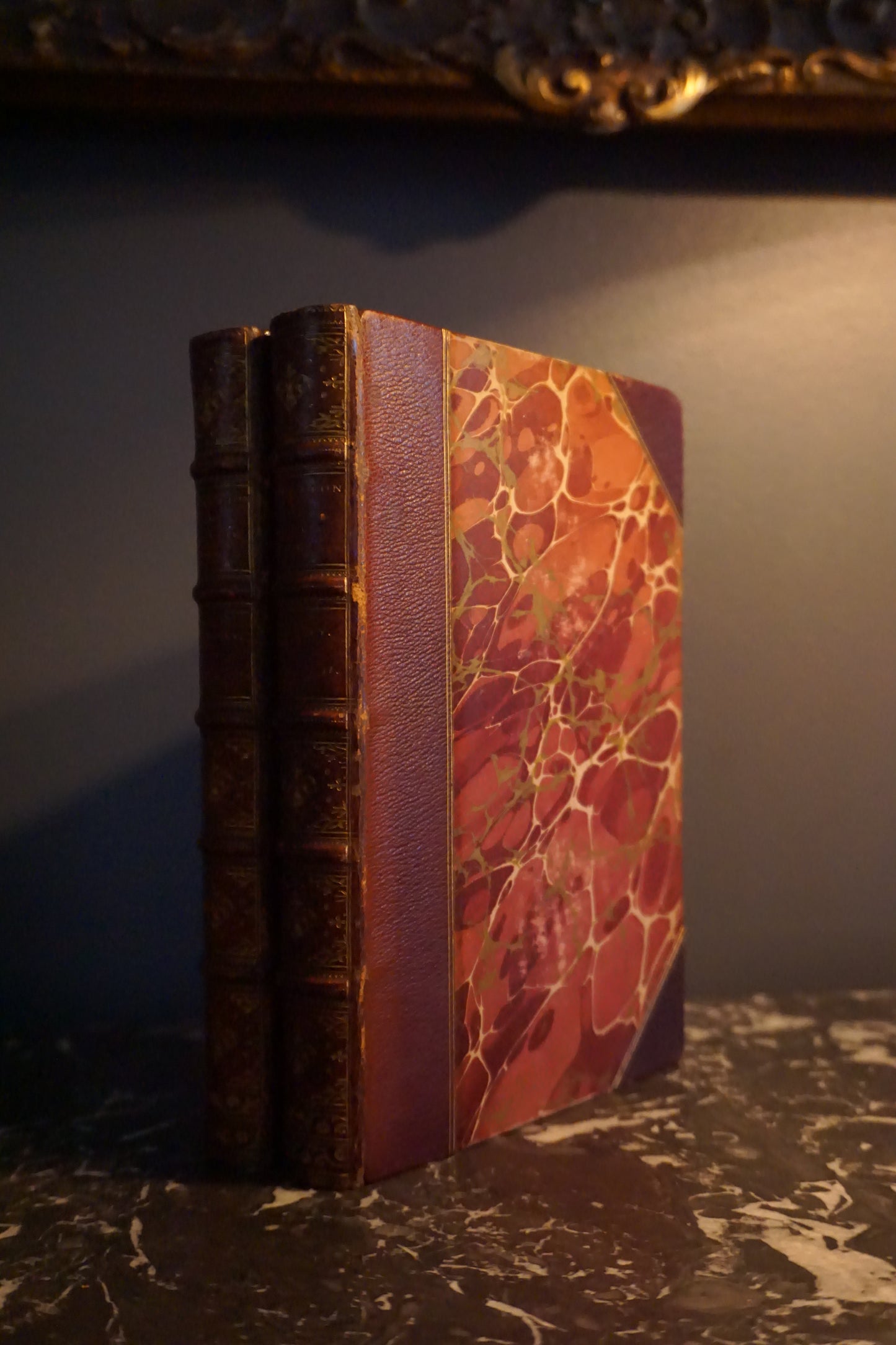 2 Volumes 1871 "A Collection of Choice Songs Scots & English" Purple Half Leather Book
