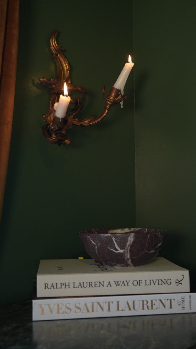 Antique French Rococo Gilt Bronze Wall Sconces (Pair) | Antique French Bronze Wall Lighting