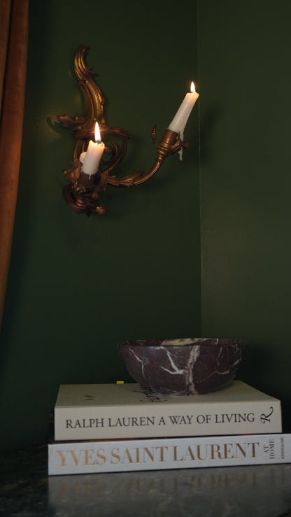 Antique French Rococo Gilt Bronze Wall Sconces (Pair) | Antique French Bronze Wall Lighting