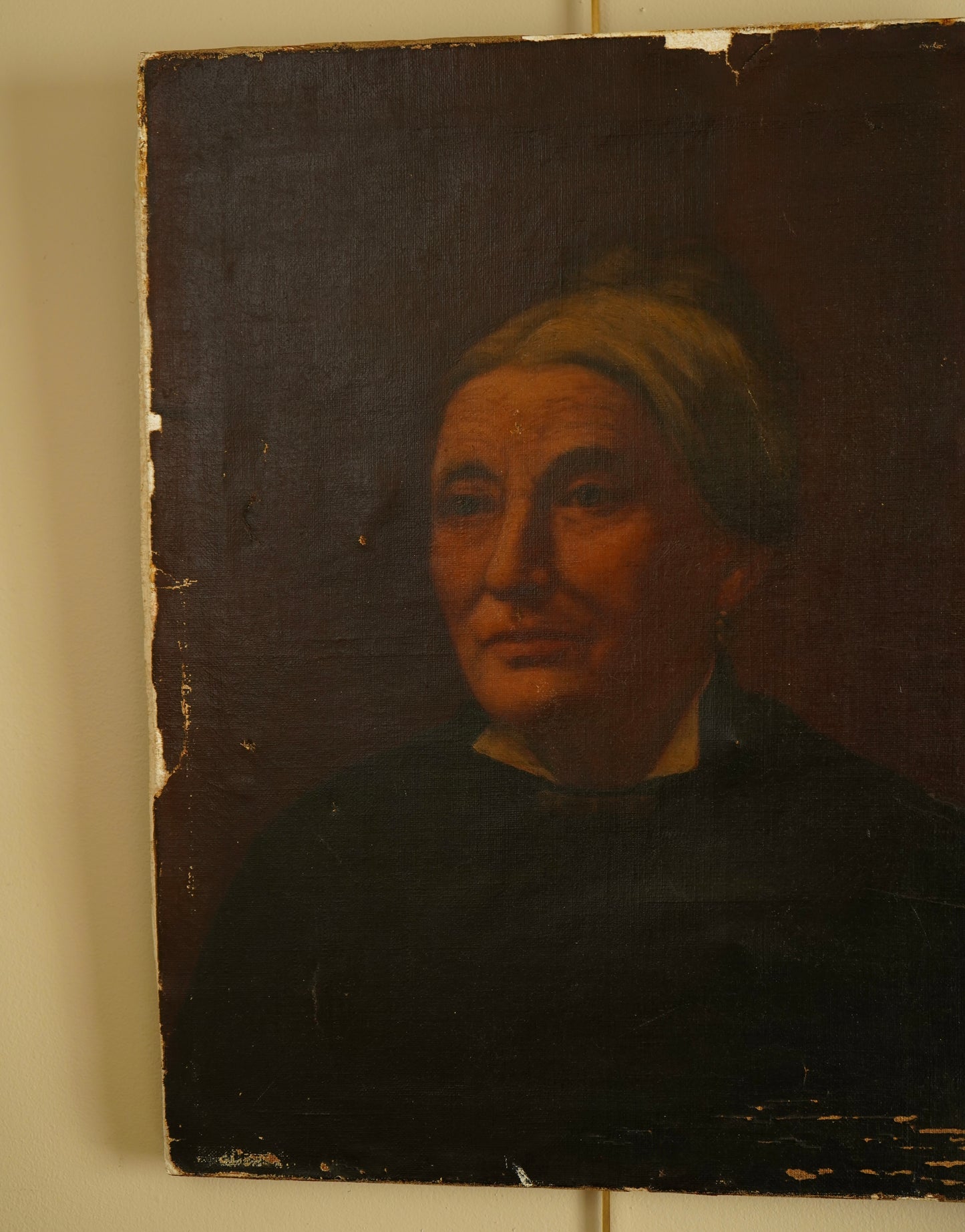 Signed Antique Portrait – 1892 Oil on Canvas, Victorian Woman, 18” x 22”