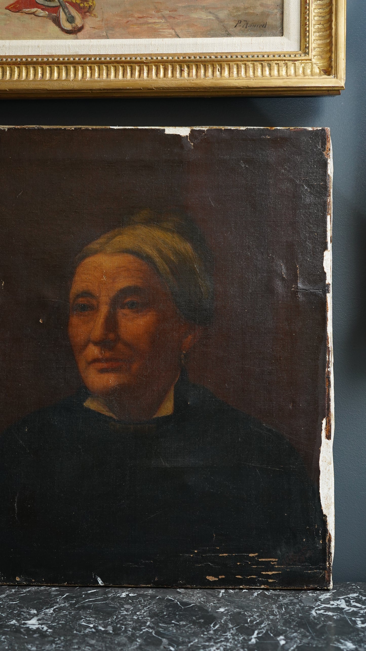 Signed Antique Portrait – 1892 Oil on Canvas, Victorian Woman, 18” x 22”