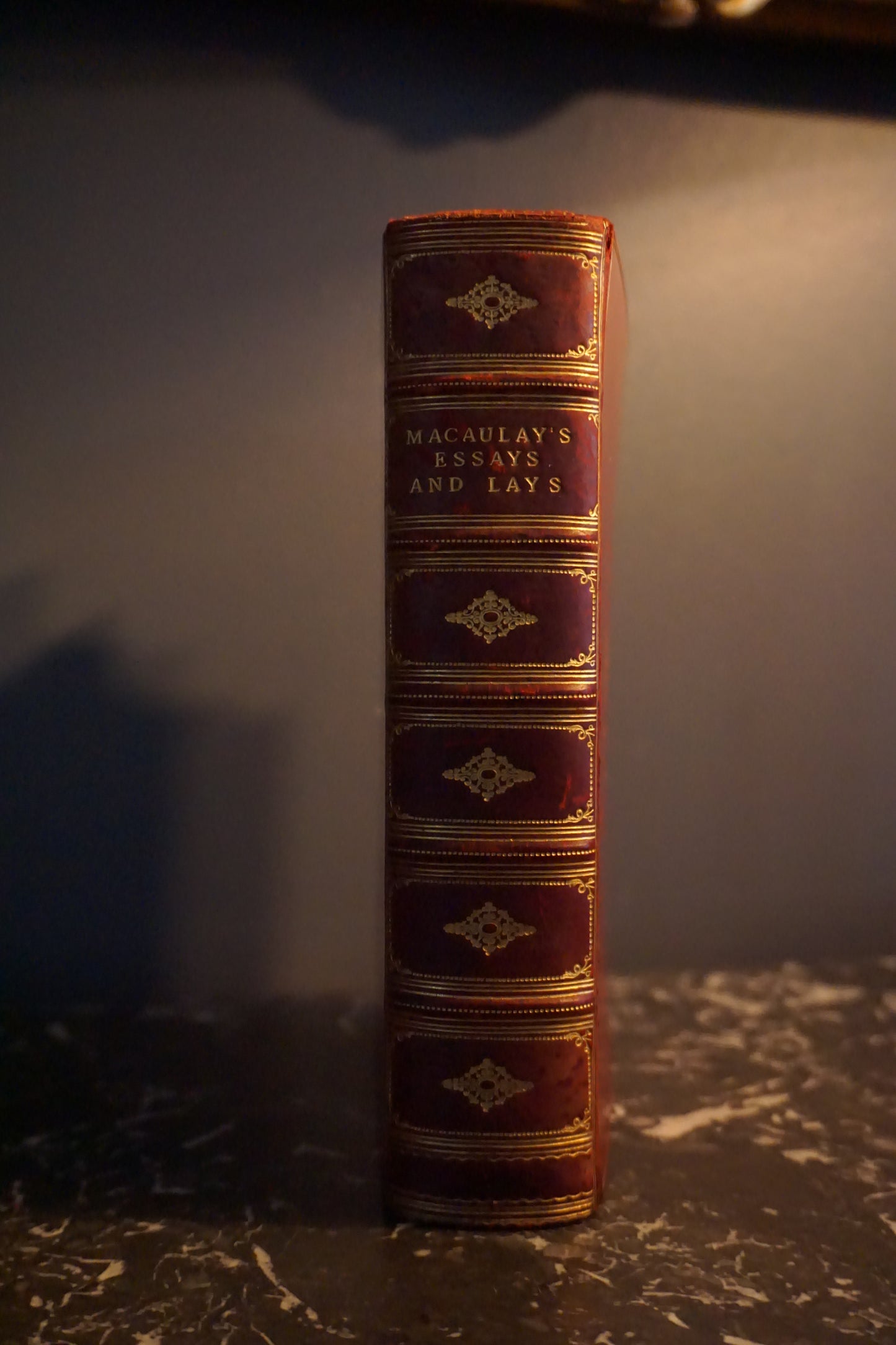 1907 "Lord Macaulay’s Essays and Lays of Ancient Rome" Red Full Leather Book