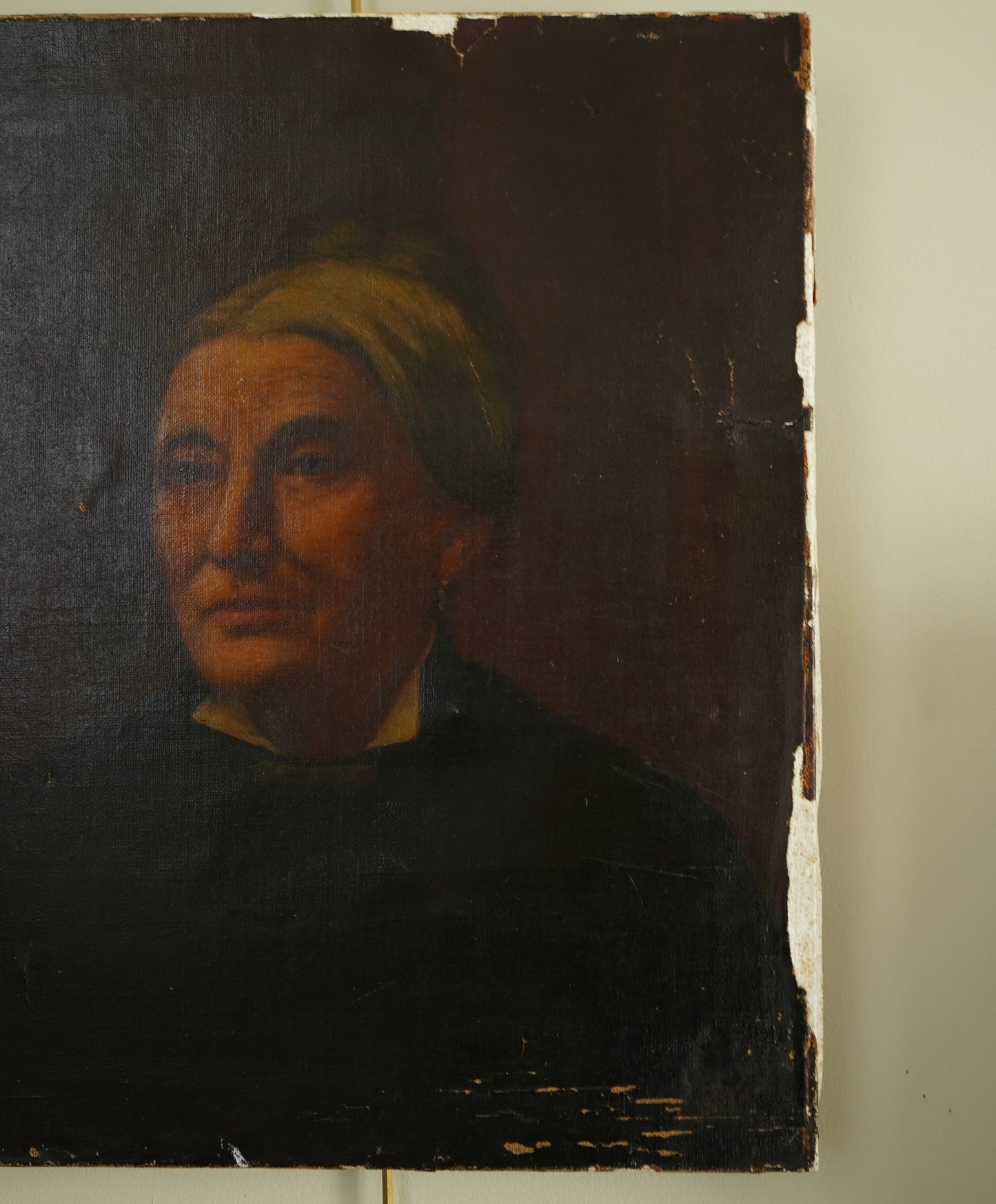 Signed Antique Portrait – 1892 Oil on Canvas, Victorian Woman, 18” x 22”