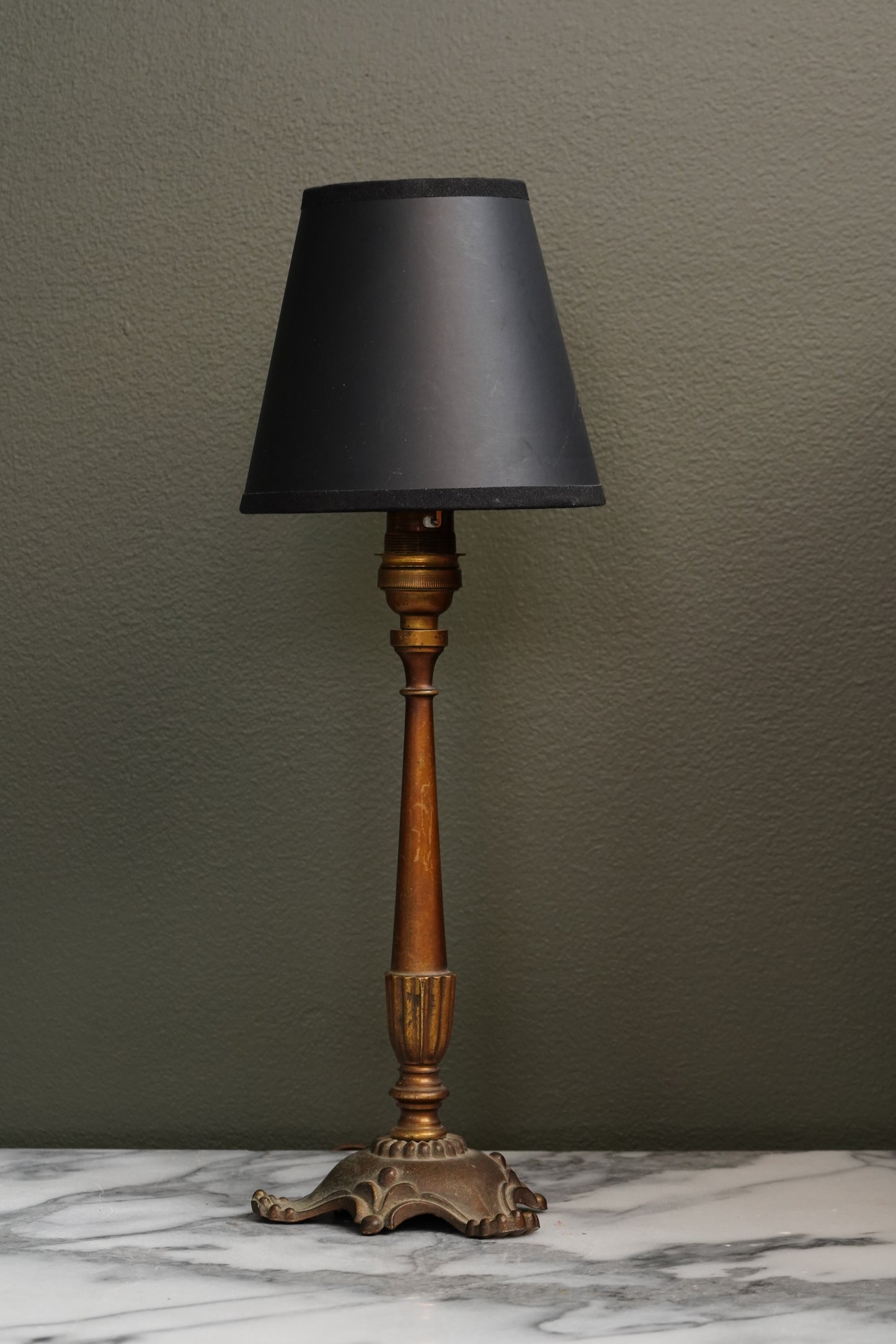 Antique French Brass Table Lamp, Louis XVI Revival