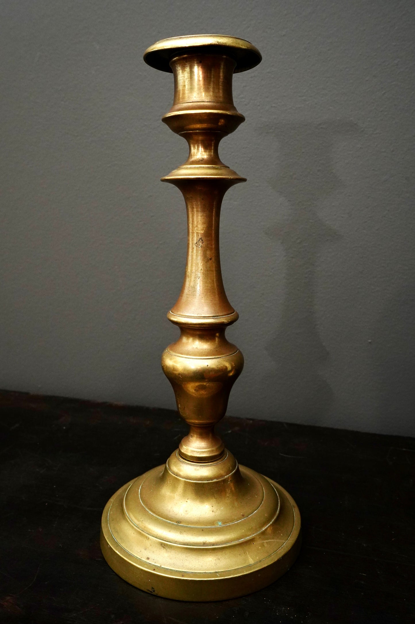 Pair Antique French Solid Brass Candlesticks Louis XVI Style 11 Inch