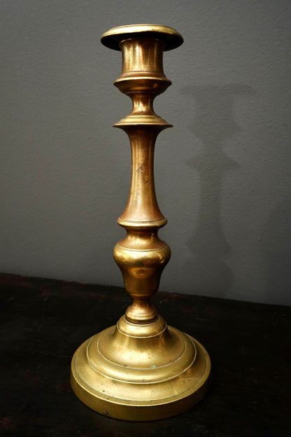 Pair Antique French Solid Brass Candlesticks Louis XVI Style 11 Inch