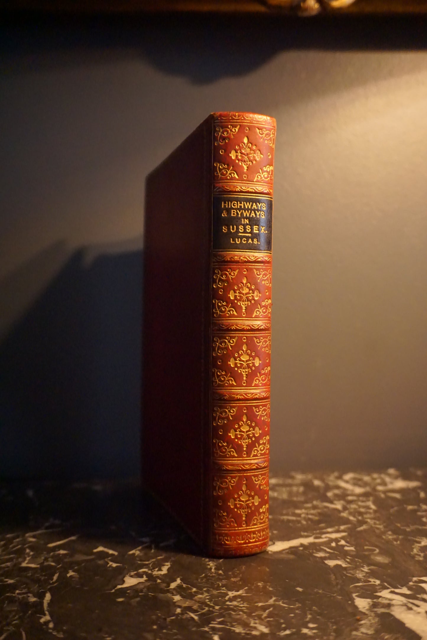 1912 "Highways and Byways in Sussex" Red Full Leather Prize Binding Book