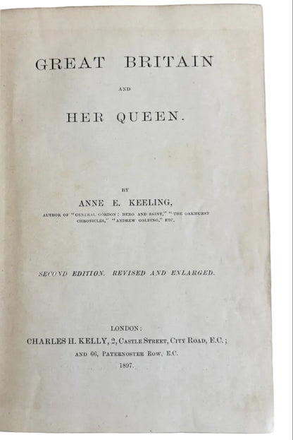 Antique Victorian History Book Great Britain and Her Queen 1897
