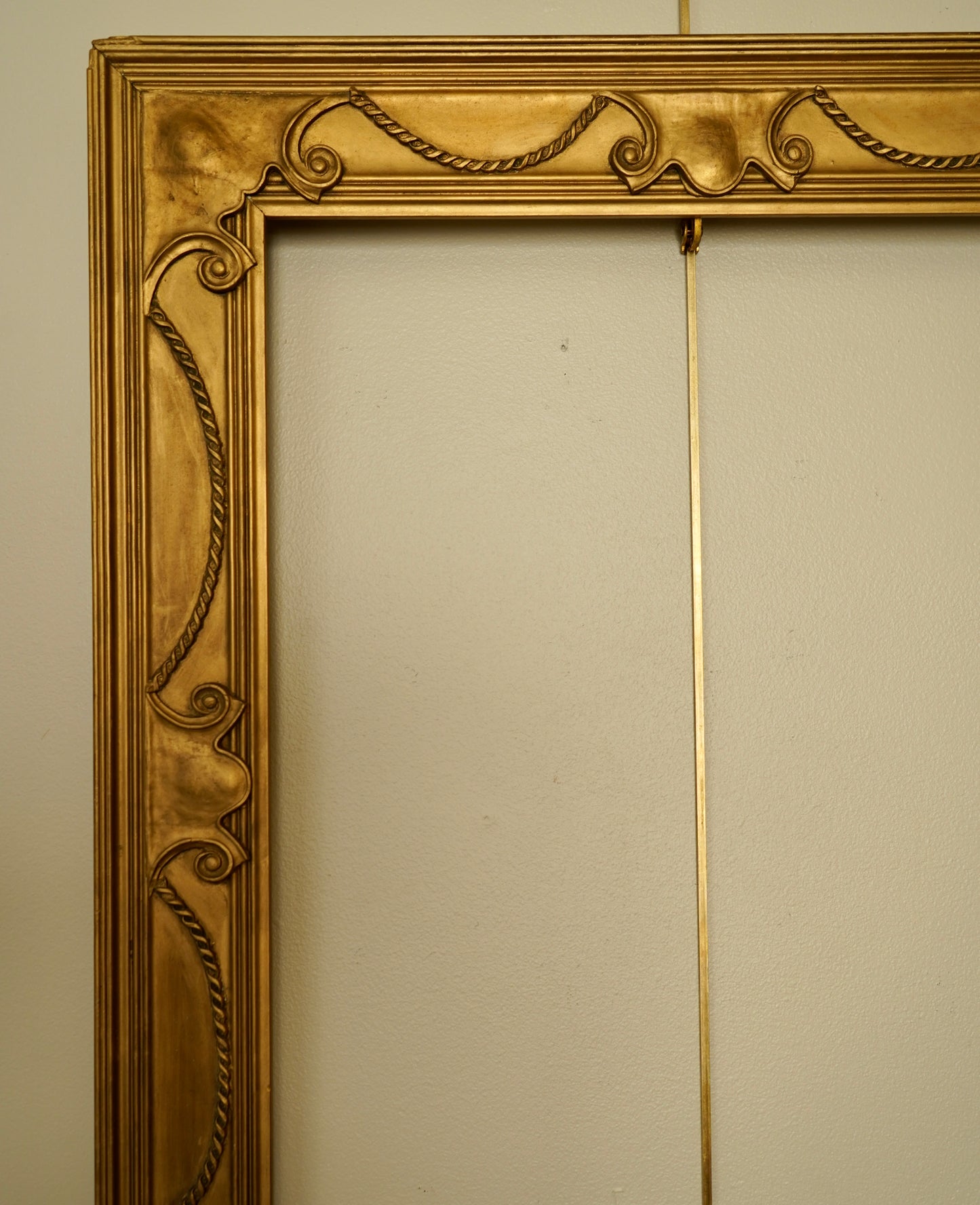 Antique Neoclassical Giltwood Frame with Rope & Cartouche Motifs, Late 19th Century