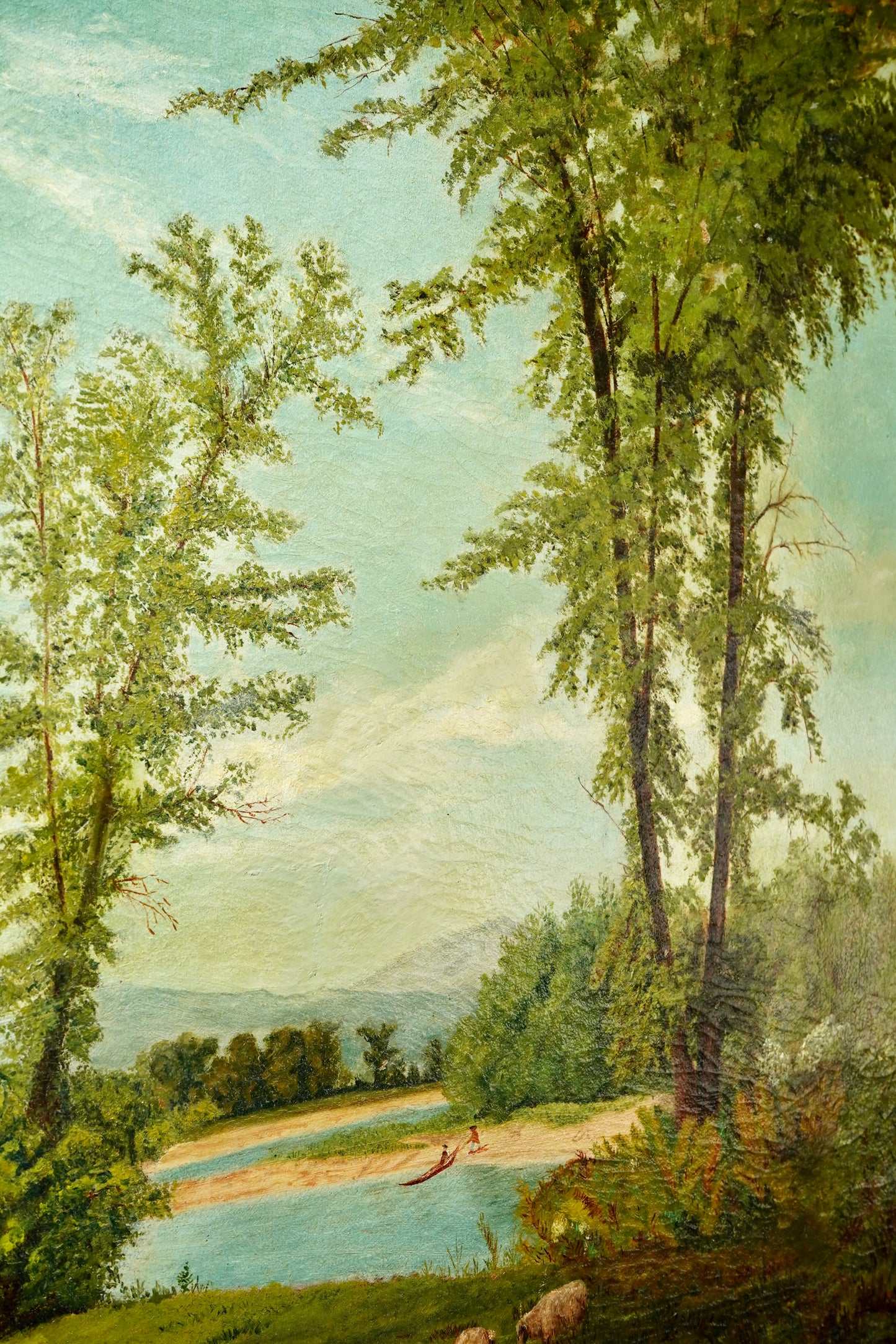 Antique English School Landscape Oil Painting c1860