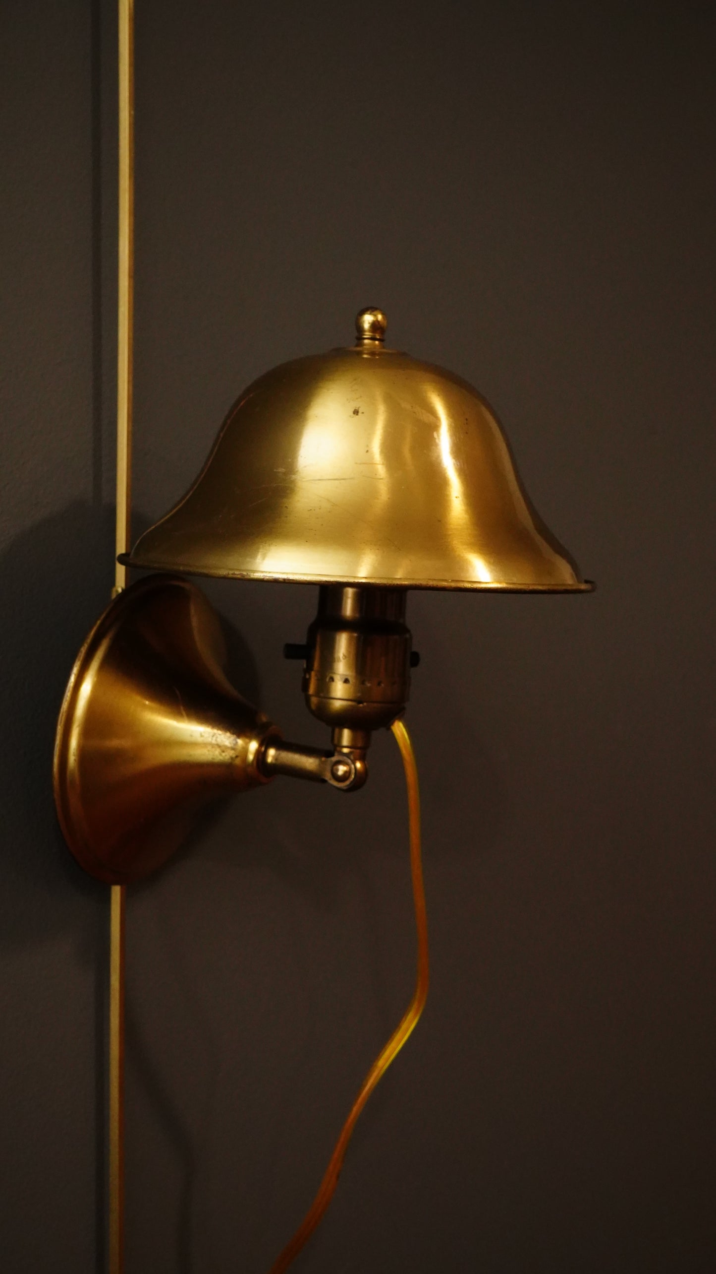 Vintage Brass Adjustable Wall Sconce or Desk Lamp