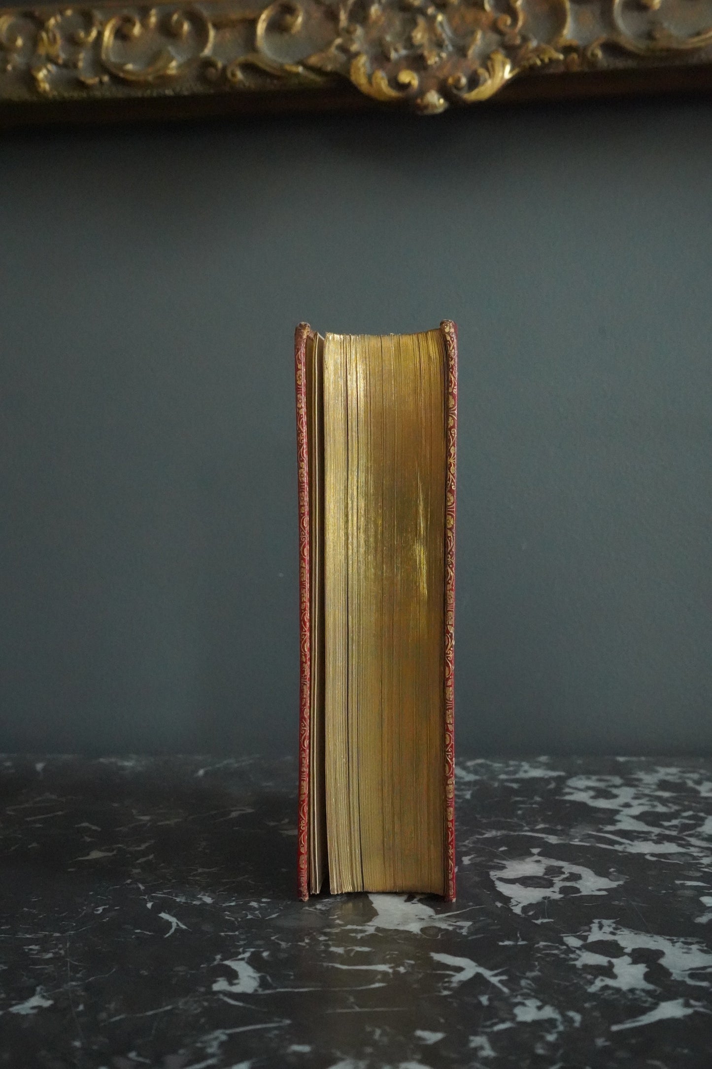 Antique Poetry Red Leather Book "The Works of Oliver Goldsmith"