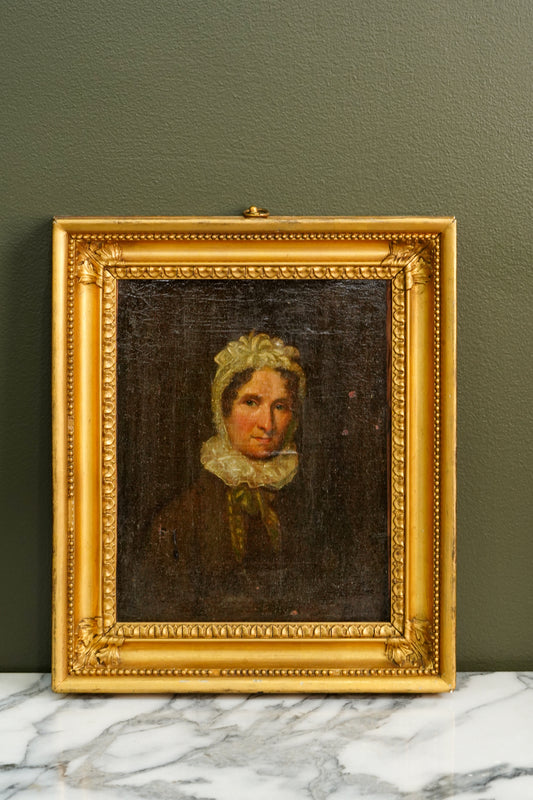British Portrait of Caroline Gilde Hammond, Oil on Canvas, Circa 1795 to 1835