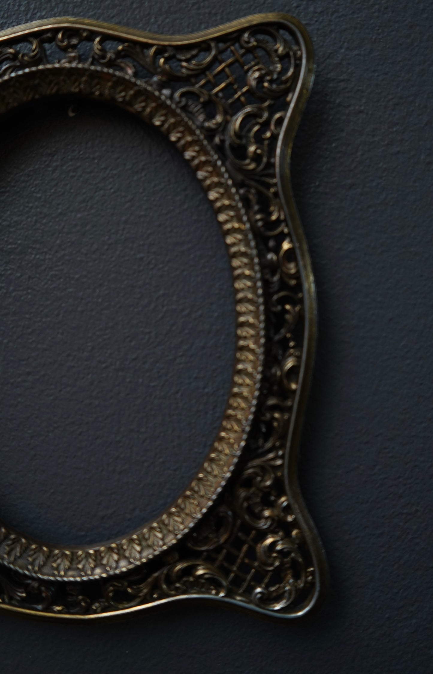 Vintage French Brass Picture Frame | Ornate Oval Openwork Photo Frame | Marked Mod. Dep. c.1930–1950