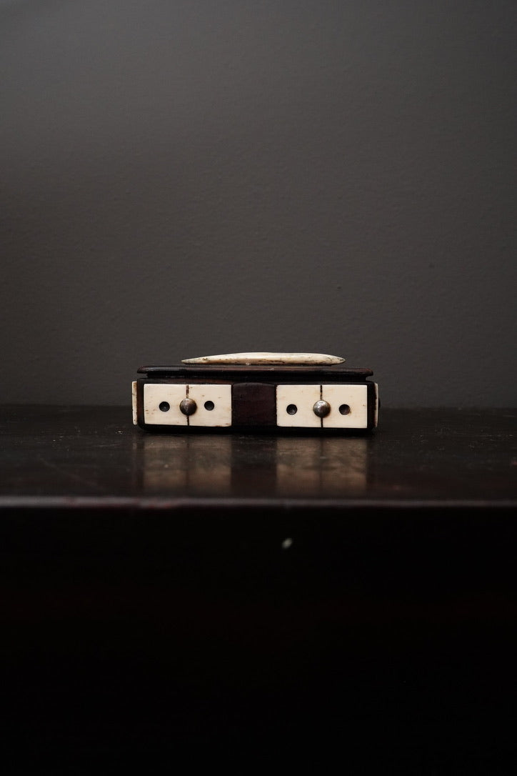 Antique Victorian Domino Box Trinket Box, Miniature